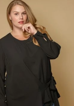 Pleione Plus Size Women Clothing Self-Tie Wrap Front Blouse 7 Pleione Plus Size Women Clothing Self-Tie Wrap Front Blouse -Asoph Sales Shop 2000619 001 4