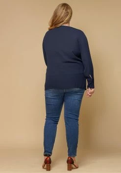 Pleione Wrap Front Long Sleeve Plus Size Women Clothing Blouse -Asoph Sales Shop 2000621 117 4