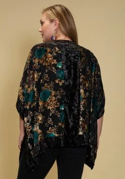 Asoph Plus Size Velvet Floral Kimono -Asoph Sales Shop 2002908 001 3