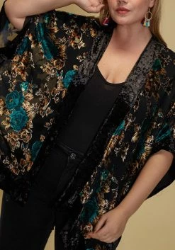 Asoph Plus Size Velvet Floral Kimono -Asoph Sales Shop 2002908 001 4
