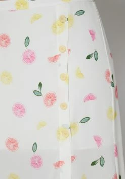 Nurode Plus Size Citrus Print Midi Skirt 10 Nurode Plus Size Citrus Print Midi Skirt -Asoph Sales Shop 2003581 310 5