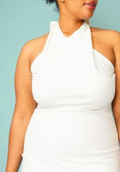 Plus Size Halter Tie Neck Mini Dress -Asoph Sales Shop 2005085 135 4