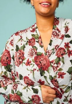 Pleione Plus Size Floral Wrap Knit Blouse -Asoph Sales Shop 2005242 213 4