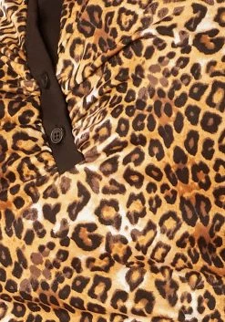 Pleione Plus Size Leopard Print Casual Polo Tee -Asoph Sales Shop 2005266 361 4