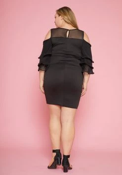 Asoph Plus Size Mesh Contrast Party Bodycon Dress -Asoph Sales Shop 2005424 001 3