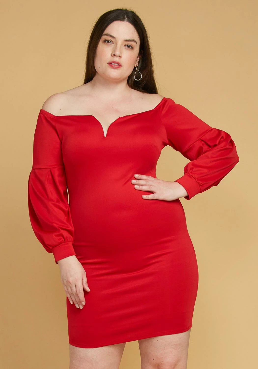 Plus Size Split Off Shoulder Party Dress 1 Plus Size Split Off Shoulder Party Dress