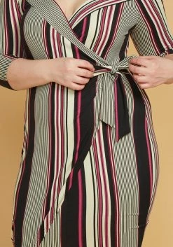 Plus Size Stripe Wrap Midi Dress -Asoph Sales Shop 2005449 187 3