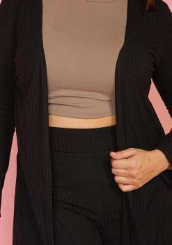 Asoph Plus Size Ribbed Cardigan & Flare Pants Set -Asoph Sales Shop 2005487 001 4