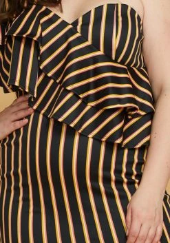Asoph Plus Size One Shoulder Stripe Party Dress -Asoph Sales Shop 2005523 001 4