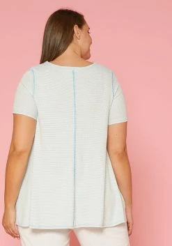 Asoph Plus Size Soft Stripe Top -Asoph Sales Shop 2005557 003 3