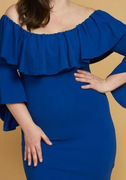 Plus Size Ruffle Off Shoulder Party Dress -Asoph Sales Shop 2005574 117 3