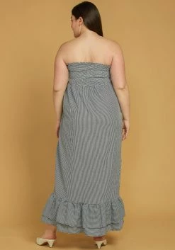 Asoph Plus Size Smocked Tube Top Ruffle Hem Maxi Dress -Asoph Sales Shop 2005606 107 3