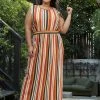 Pleione Plus Size Elastic Waist Printed Maxi Skirt