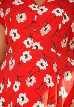 Pleione Plus Size V-Neck Floral Long Dress -Asoph Sales Shop 2006695 110 4