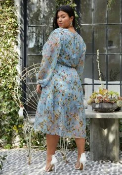 Pleione Plus Smocked Waist Floral Midi Dress -Asoph Sales Shop 2006718 003 3