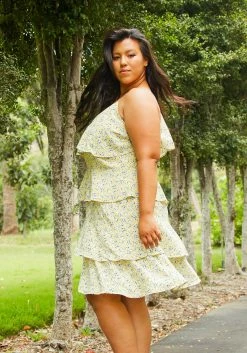 Pleione Plus Size Tiered Layers Women Dress