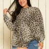 Pleione Plus SIze Leopard Print Sweater