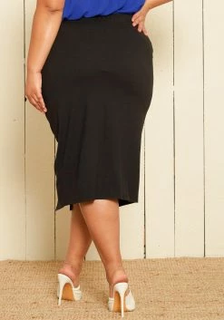 Pleione Plus Size So Sophisticated Midi Skirt -Asoph Sales Shop 2007155 001 4
