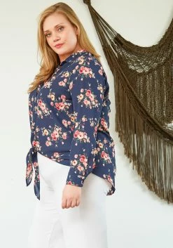 Pleione Plus Size Button Up Blouse -Asoph Sales Shop 2007158 117 2