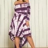 Asoph Plus Size Off Shoulder Hi-Lo Tie Dye Dress