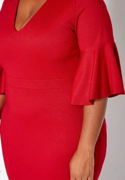 Asoph Plus Size Bell Sleeve Bodycon Mini Dress -Asoph Sales Shop 2007466 111 4