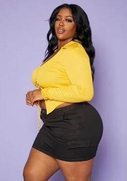 Plus Size Belted Mini Skirt -Asoph Sales Shop 2009366 001 7