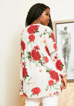 Asoph Curvy Womens Floral Casual Blouse -Asoph Sales Shop 2009677 002 3