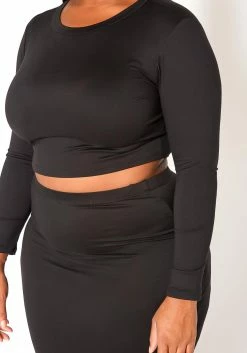 Plus Size Matching Crop Top And Maxi Skirt Set 9 Plus Size Matching Crop Top And Maxi Skirt Set -Asoph Sales Shop 2010074 001 3