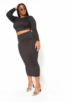 Plus Size Matching Crop Top And Maxi Skirt Set 7 Plus Size Matching Crop Top And Maxi Skirt Set -Asoph Sales Shop 2010074 001 4