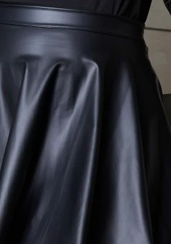 Plus Size Faux Leather High Waist Circle Skirt -Asoph Sales Shop 2010402 001 4