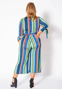 Asoph Curvy Womens Over The Rainbow Striped Jumpsuit -Asoph Sales Shop 2010722 188 2