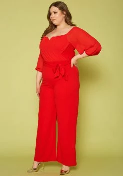 Plus Size Off Shoulder Drape Front Jumpsuit 7 Plus Size Off Shoulder Drape Front Jumpsuit -Asoph Sales Shop 2010852 001 2