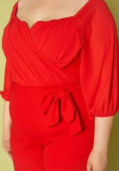 Plus Size Off Shoulder Drape Front Jumpsuit 9 Plus Size Off Shoulder Drape Front Jumpsuit -Asoph Sales Shop 2010852 001 4