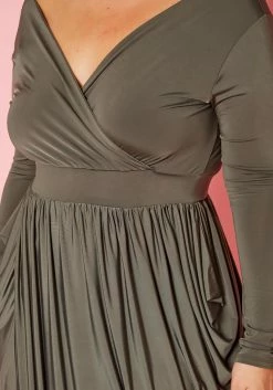 Plus Size Harem Draped Fit & Flare Midi Dress -Asoph Sales Shop 2011006 003 5