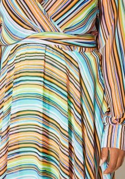 Asoph Plus Size Candy Striped Womens Maxi Gown -Asoph Sales Shop 2011090 140 3