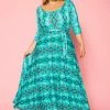 Plus Size Snake Print Fit & Flare Maxi Dress