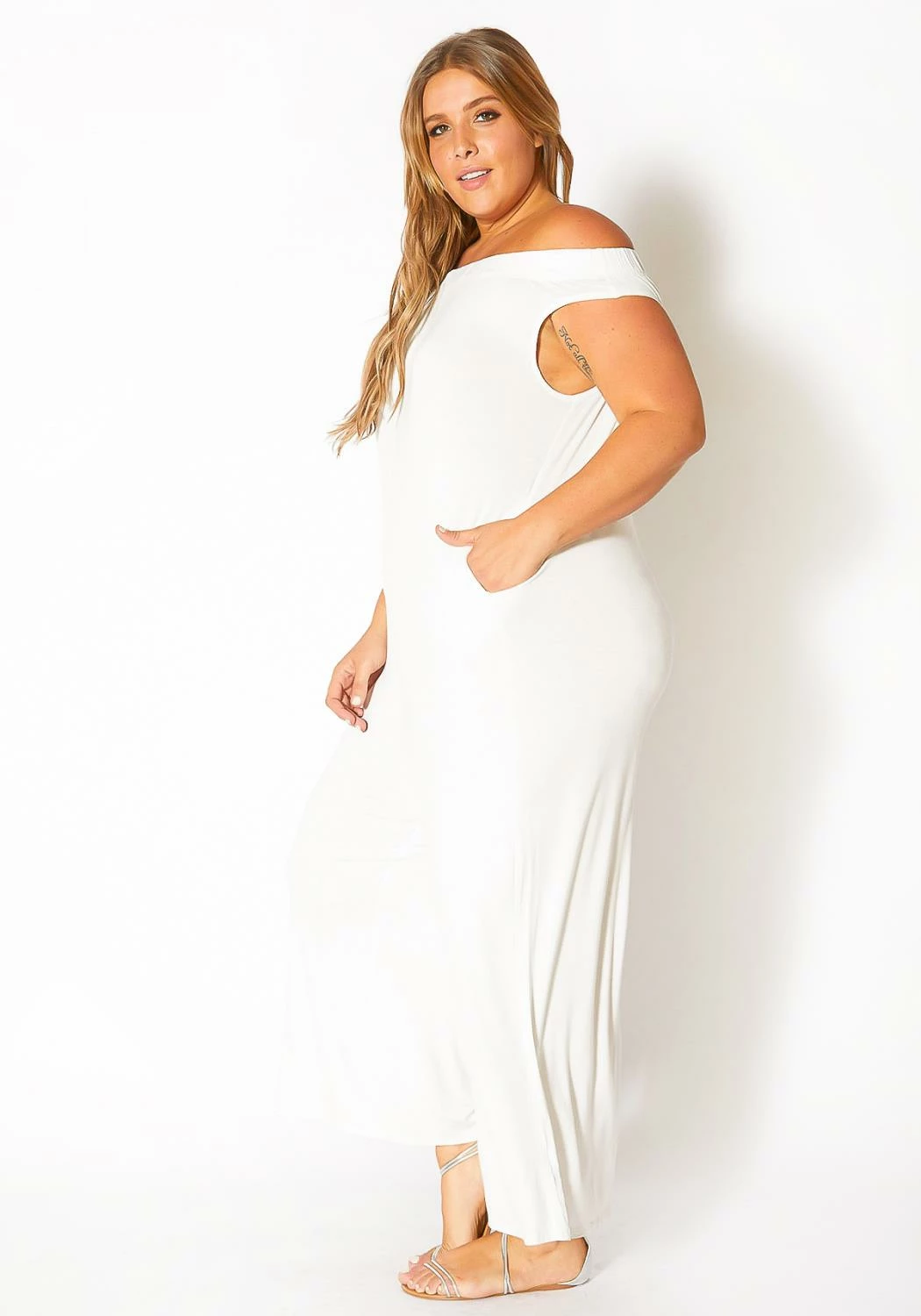 Bellatrix Plus Size Off Shoulder Wide Leg Jumpsuit 2 Bellatrix Plus Size Off Shoulder Wide Leg Jumpsuit - Image 2