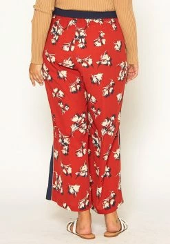 Pleione Plus Size Floral Navy Contras Palazzo Pants -Asoph Sales Shop 2011299 249 2