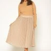 Pleione Plus Size Lurex Pleated Maxi Skirt