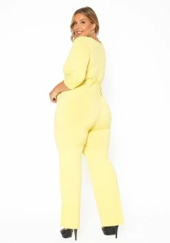 Asoph Plus Size Fancy V Neck Flare Jumpsuit -Asoph Sales Shop 2011574 105 4