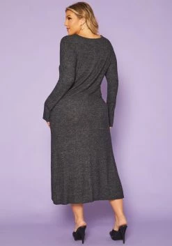 Plus Size Asymmetric Long Sleeve Midi Dress -Asoph Sales Shop 2011582 108 3