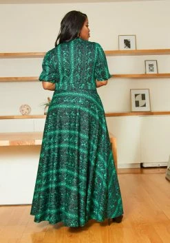 Asoph Plus Size Emerald Snakeskin Maxi Dress -Asoph Sales Shop 2011778 103 2