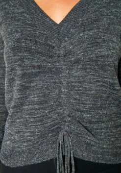 Pleione Plus Size Ruched V-Neck Sweater -Asoph Sales Shop 2012141 108 4