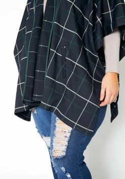 Pleione Plus Size Plaid Poncho Cardigan -Asoph Sales Shop 2012144 117 3