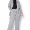 Pleione Plus Size High Waist Ribbed Knit Straight Pants
