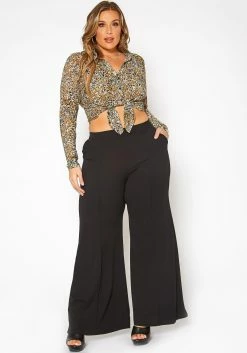 Asoph Plus Size High Rise Trouser Pants