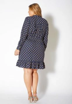 Pleione Plus Size Polka Dot Tie Neck Dress 6 Pleione Plus Size Polka Dot Tie Neck Dress -Asoph Sales Shop 2012429 117 2