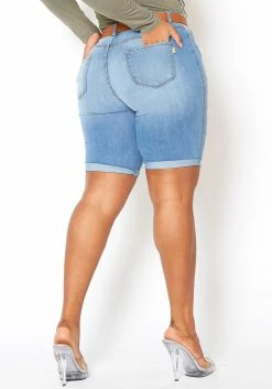 Vibrant Light Wash Distressed Bermuda Plus Size Shorts 8 Vibrant Light Wash Distressed Bermuda Plus Size Shorts -Asoph Sales Shop 2013650 938 2