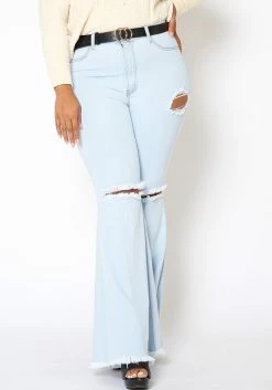 Vibrant Plus Size Womens Bold Flare Hem Denim Jean 7 Vibrant Plus Size Womens Bold Flare Hem Denim Jean -Asoph Sales Shop 2013651 940 0