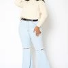 Vibrant Plus Size Womens Bold Flare Hem Denim Jean